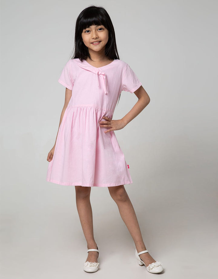Pingu Short Sleeve Plain Dress