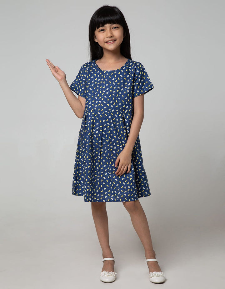 Pingu Moon Short Sleeve Dress for Girls