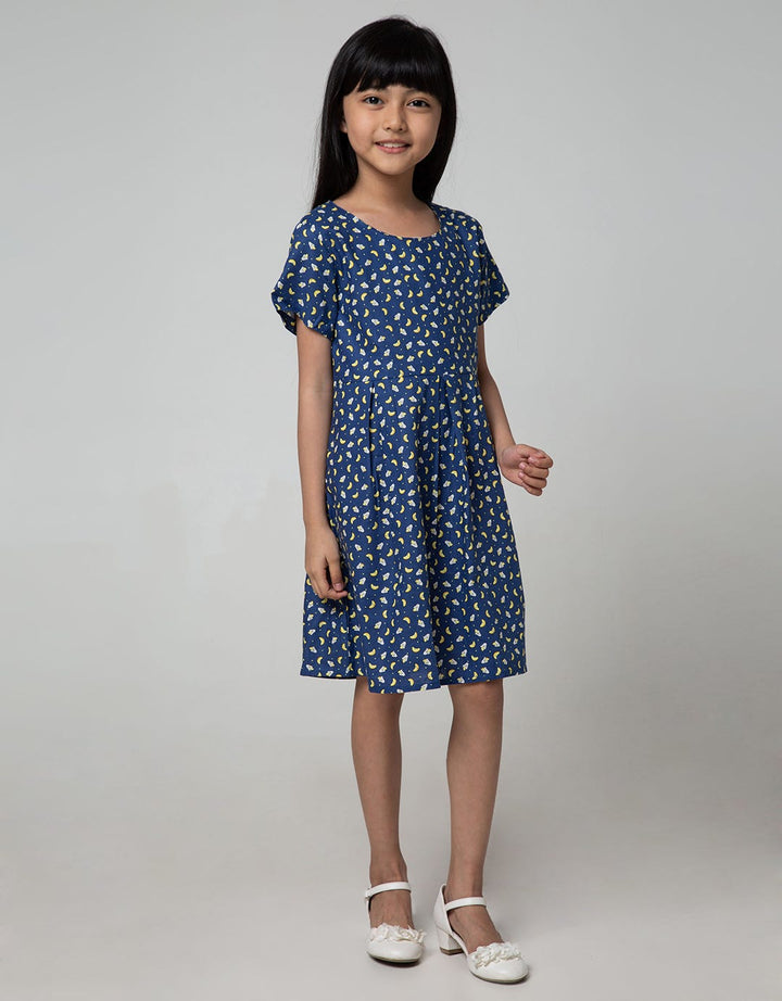 Pingu Moon Short Sleeve Dress for Girls