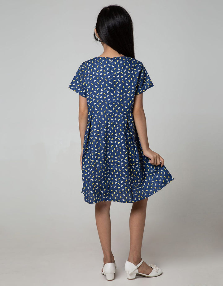 Pingu Moon Short Sleeve Dress for Girls