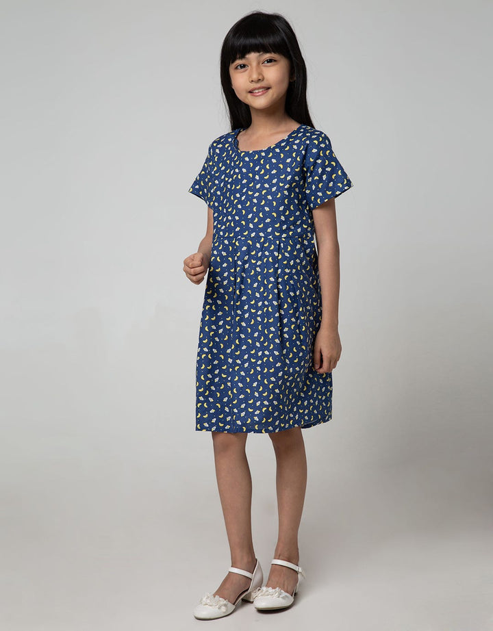 Pingu Moon Short Sleeve Dress for Girls