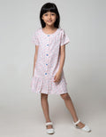 Pingu Short Sleeve Dress Flamingo Print