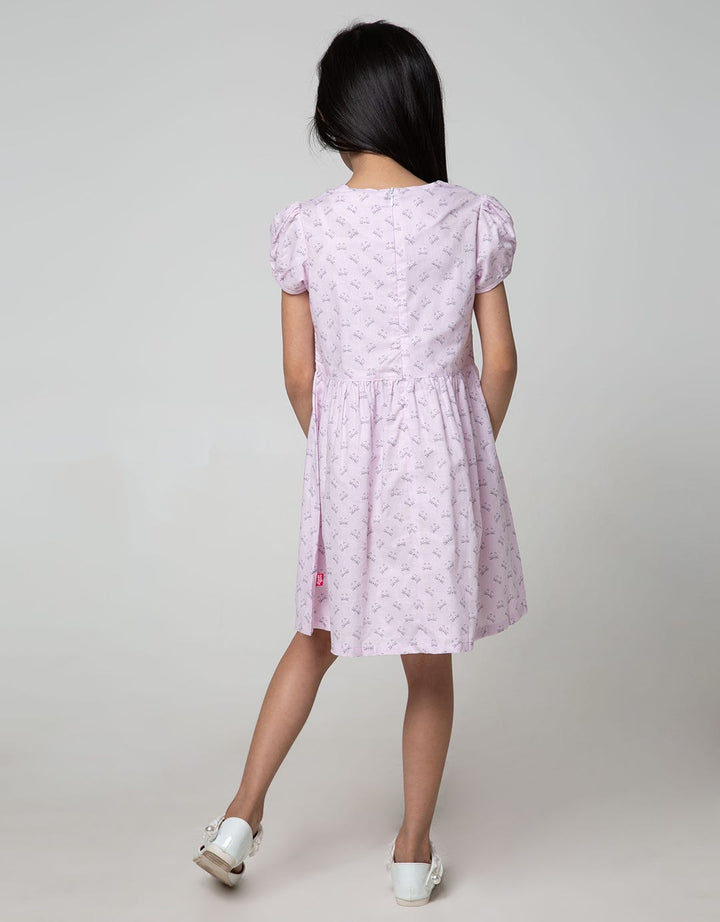 Pingu Cat Ribbon Dress Anak Perempuan