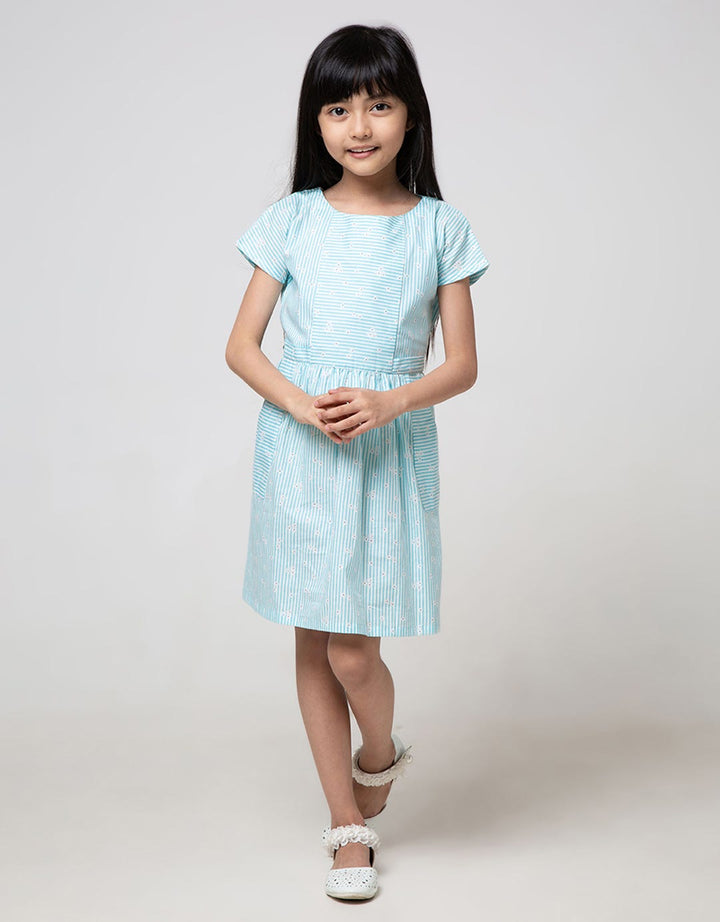 Pingu Stripe Dress Anak Perempuan