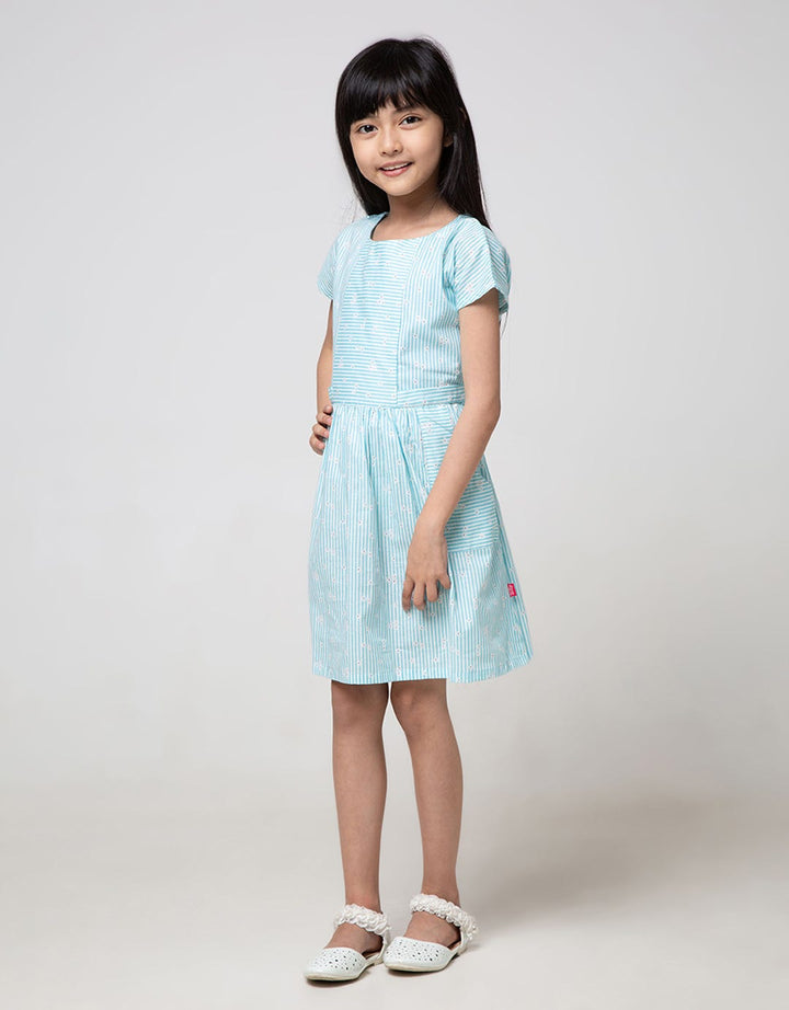 Pingu Stripe Dress Anak Perempuan