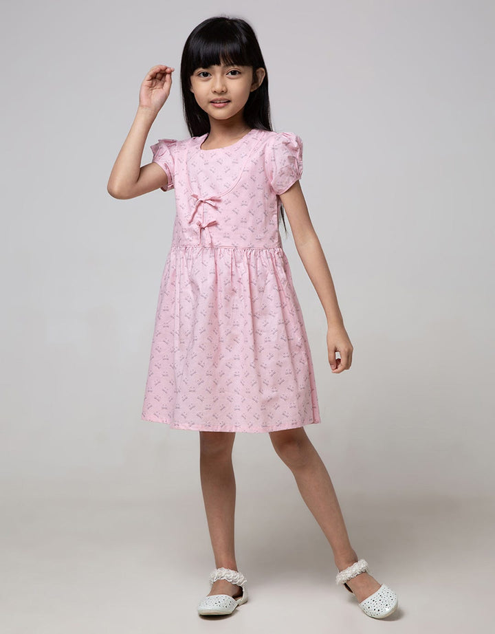 Pingu Cat Ribbon Dress Anak Perempuan