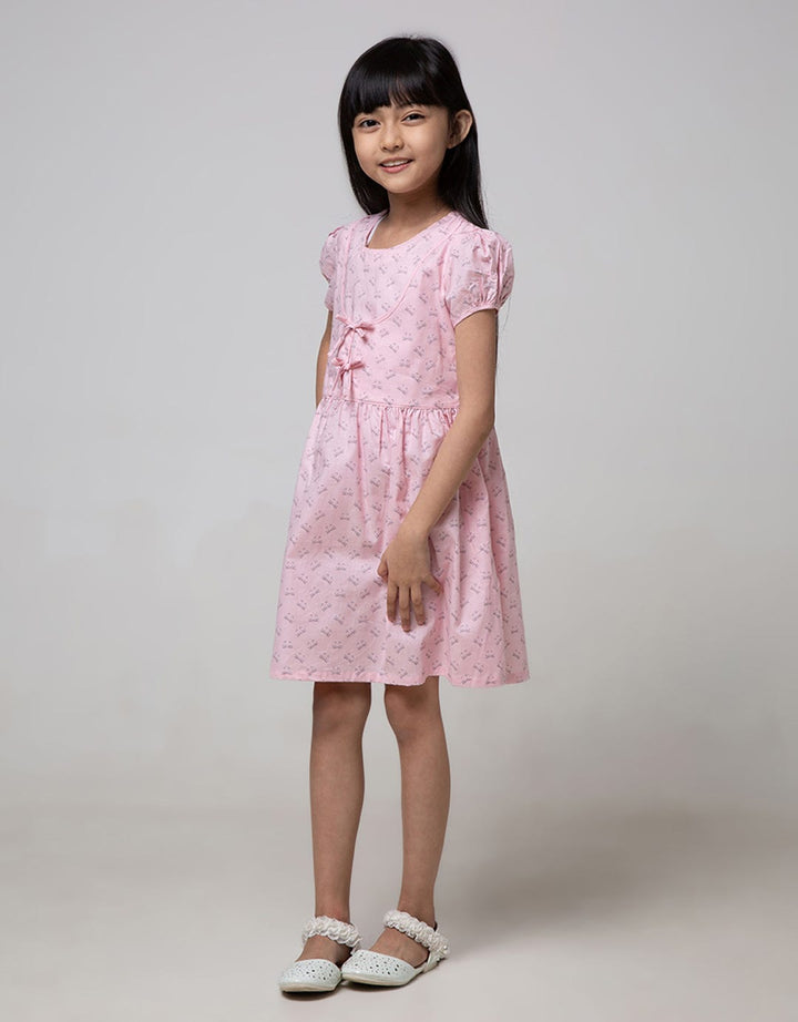 Pingu Cat Ribbon Dress Anak Perempuan