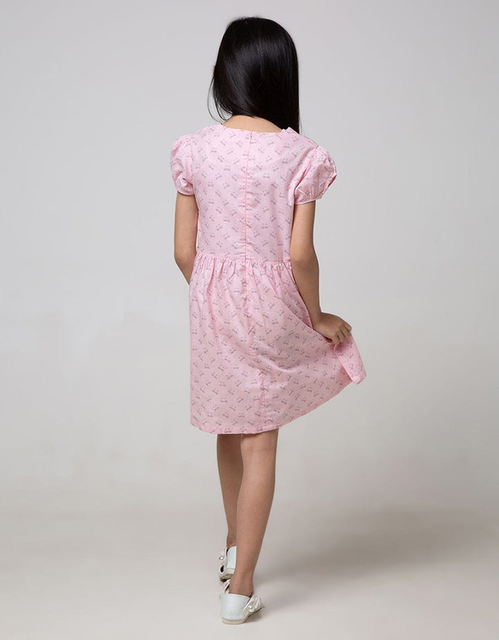 Pingu Cat Ribbon Dress Anak Perempuan
