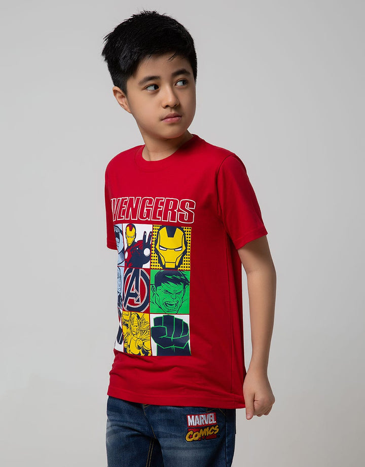 Marvel  Avenger Logo Face Disk Short Sleeve T-Shirt