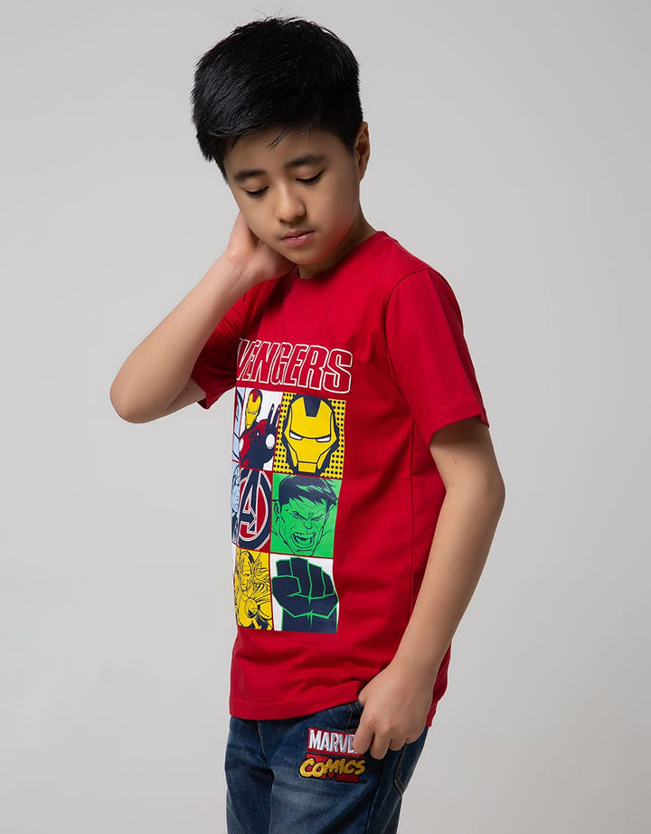 Marvel  Avenger Logo Face Disk Short Sleeve T-Shirt