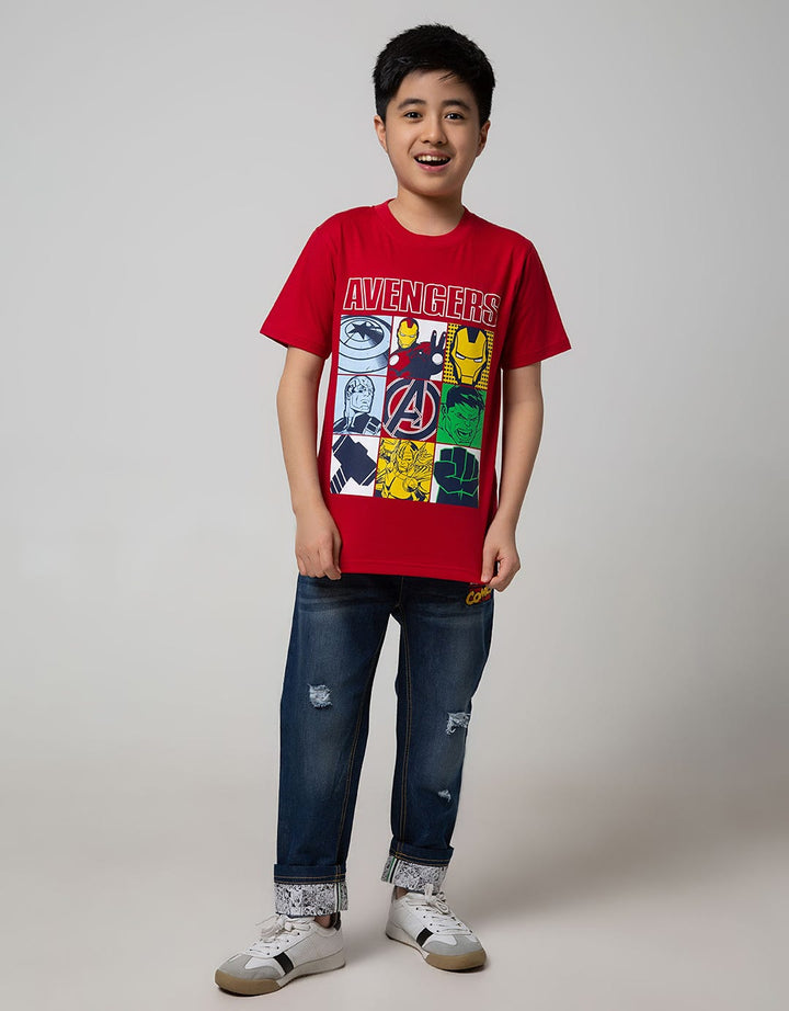 Marvel  Avenger Logo Face Disk Short Sleeve T-Shirt