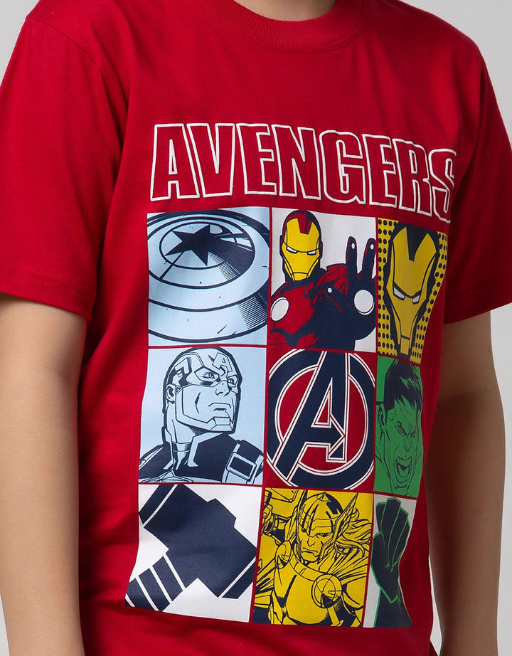 Marvel  Avenger Logo Face Disk Short Sleeve T-Shirt