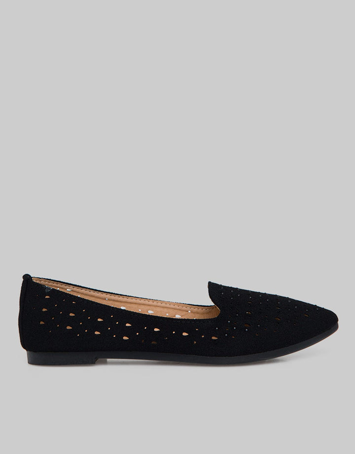 Laviola Laser Cut Flat Shoes Wanita