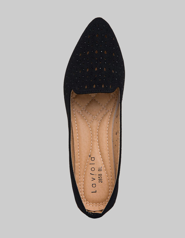 Laviola Laser Cut Flat Shoes Wanita