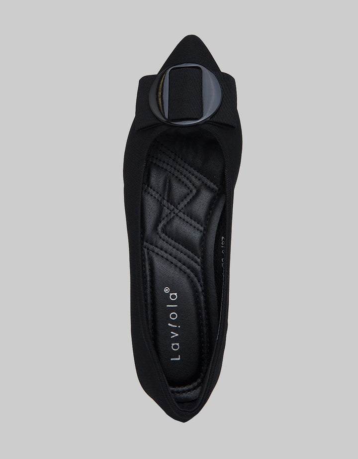 Laviola Flat Shoes Round Logo Wanita