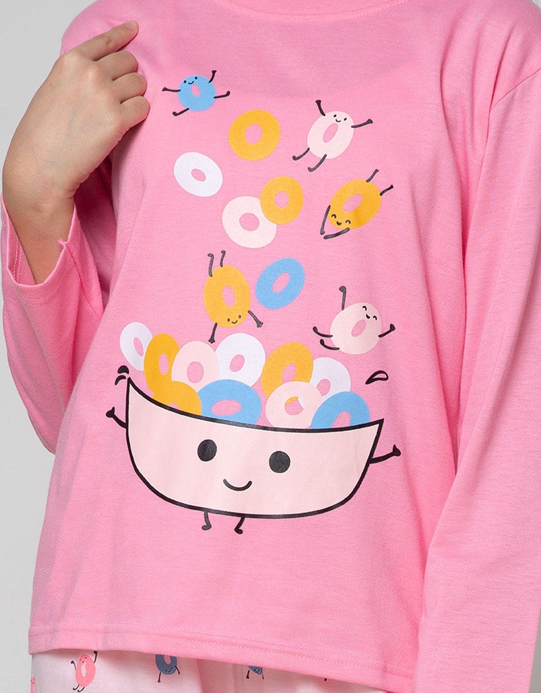 Kidz Too Top - Bottom Set Piyama Long Sleeve T-Shirt Long Pants Donut