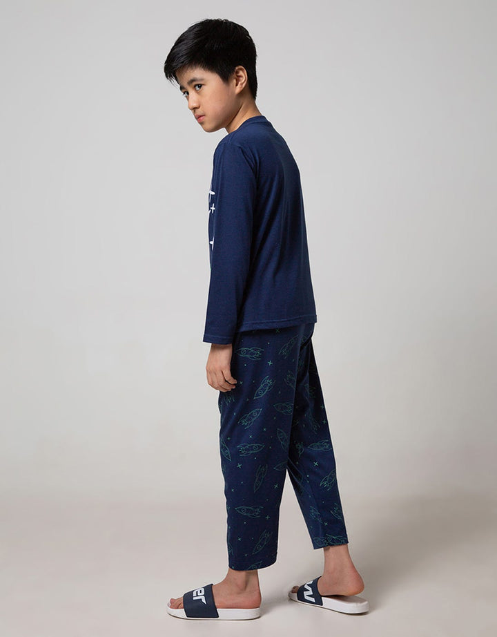 Kidz Too Top - Bottom Set Piyama Lslp Shoot For The Stars