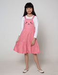 Aero Kids Overall Midi Skirt Embroidered Cat