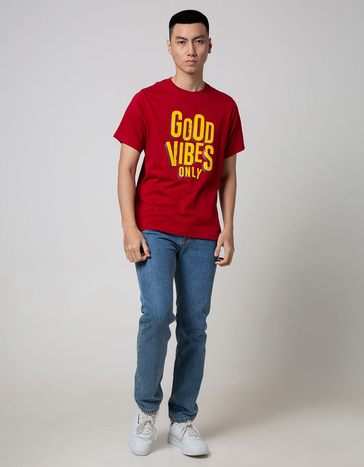 T Zone Short Sleeve T-Shirt Print Graffiti Theme - Good Vibes