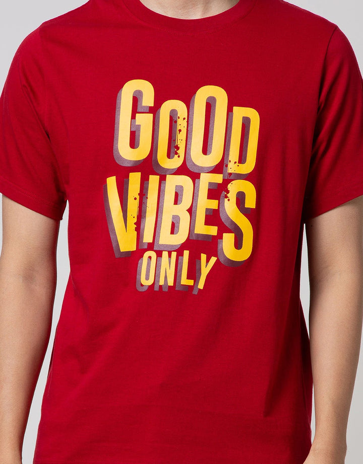 T Zone Short Sleeve T-Shirt Print Graffiti Theme - Good Vibes