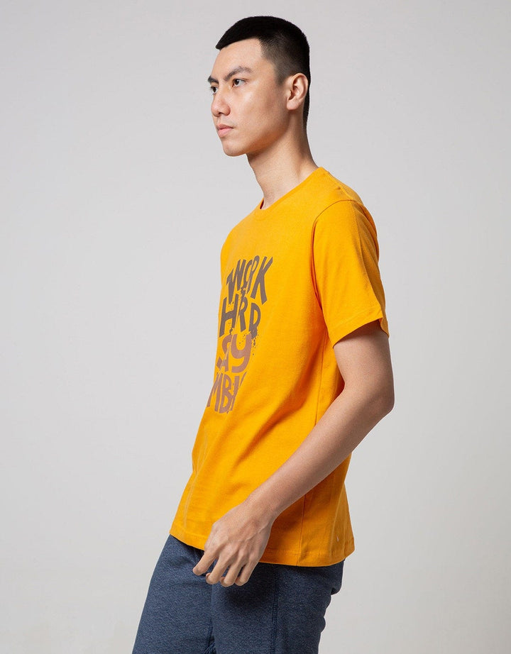 T Zone Short Sleeve T-Shirt Print Theme Grafiti - Work Hard