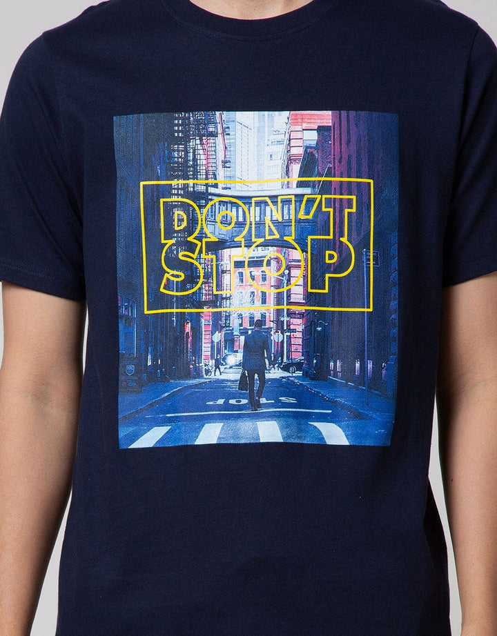 T Zone Short Sleeve T-Shirt Photoprint City - Dont Stop