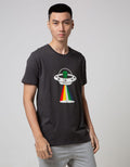 T Zone Short Sleeve T-Shirt Big Size Print Theme Ufo