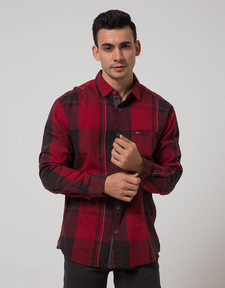 Cardinal Casual Men Kemeja Lengan Panjang