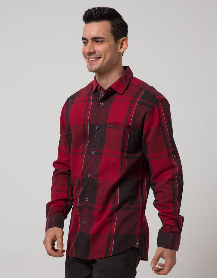 Cardinal Casual Men Kemeja Lengan Panjang