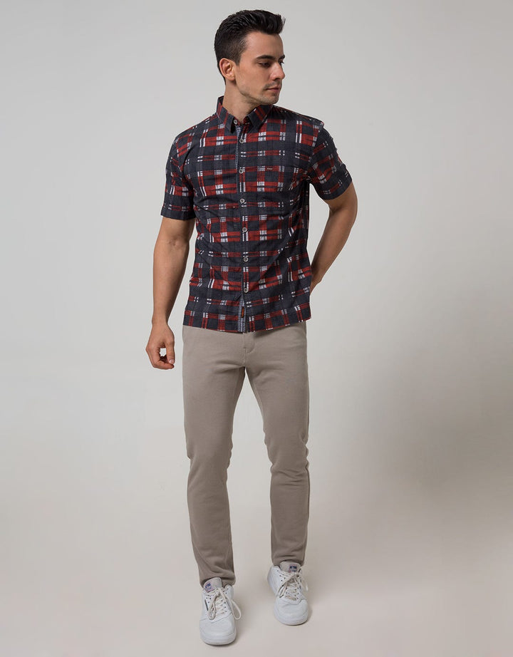 Cardinal Casual Men Kemeja Lengan Pendek