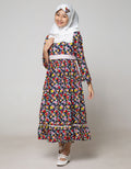 Saffron By Donita Full Floral Print Muslim Dress