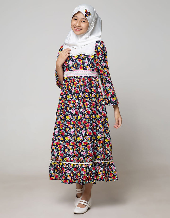 Saffron By Donita Full Floral Print Muslim Dress