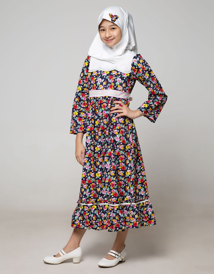 Saffron By Donita Full Floral Print Muslim Dress