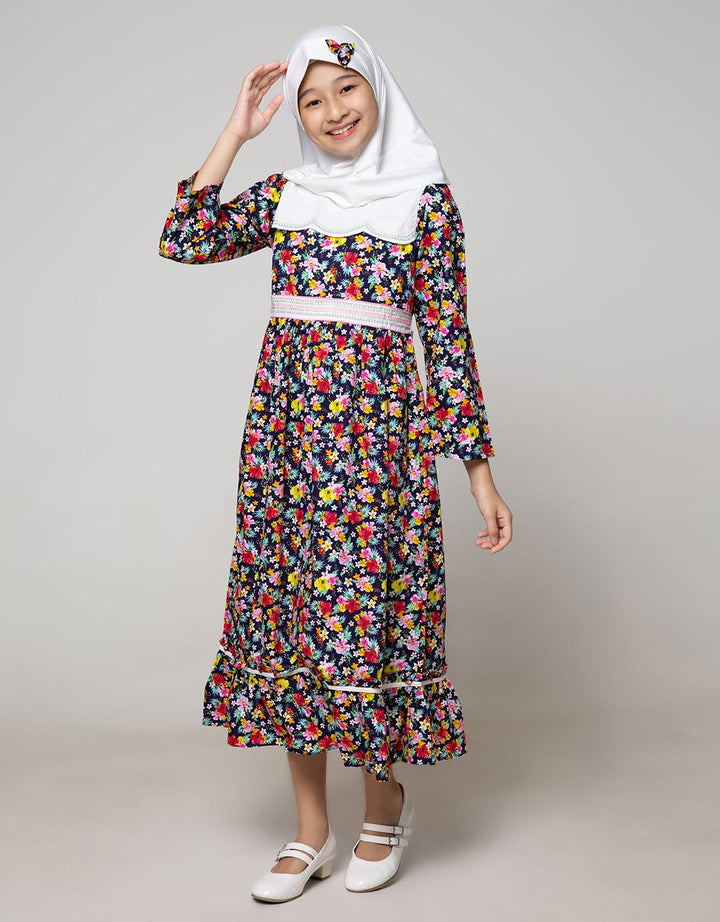 Saffron By Donita Full Floral Print Muslim Dress