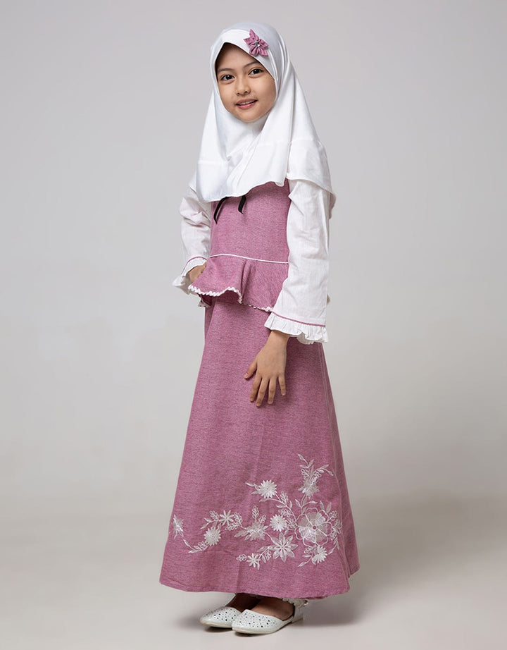 Donita Muslim Pink Black Ribbon
