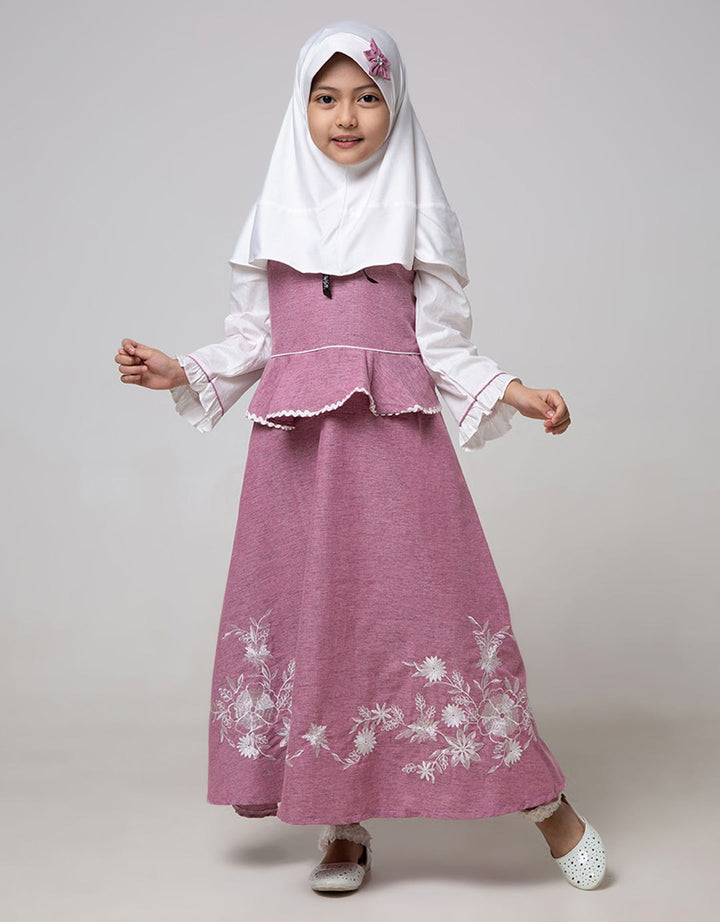 Donita Muslim Pink Black Ribbon