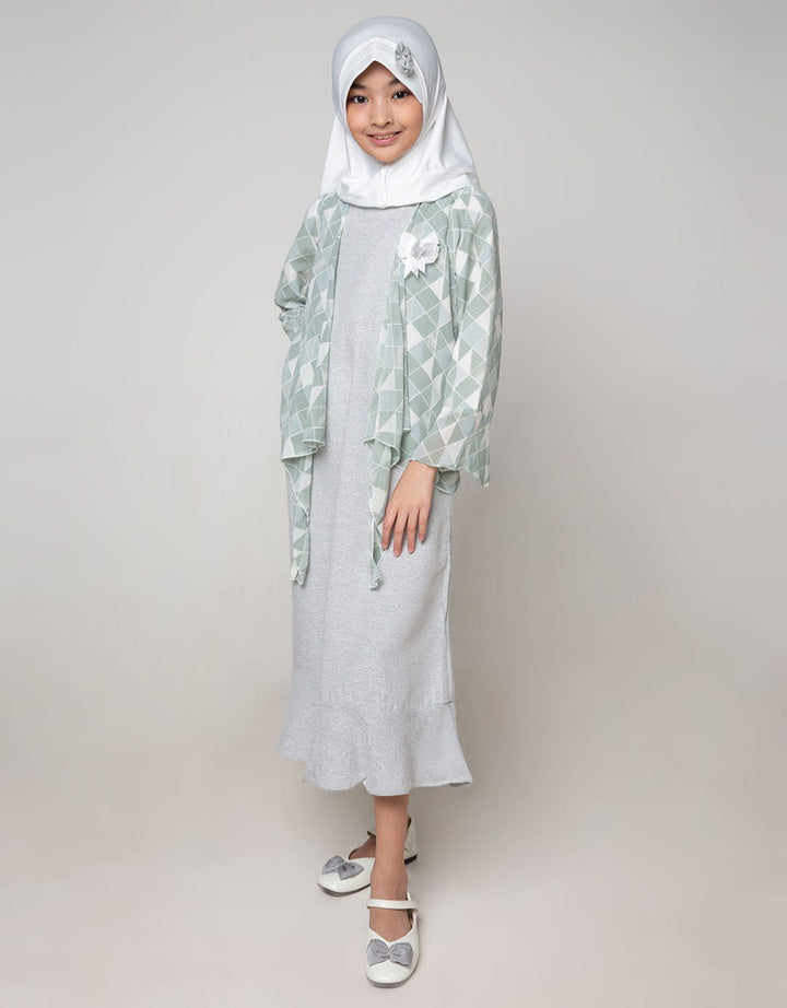 Donita Muslim Dress With Green Square