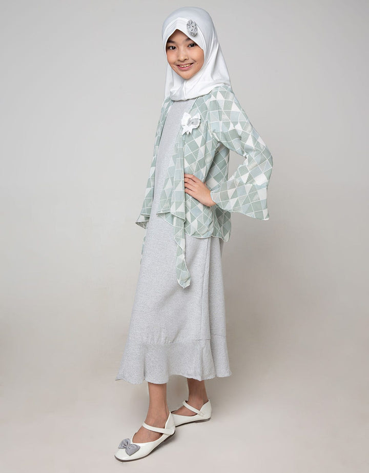 Donita Muslim Dress With Green Square