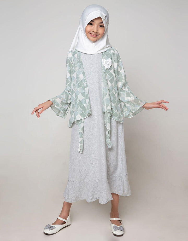 Donita Muslim Dress With Green Square