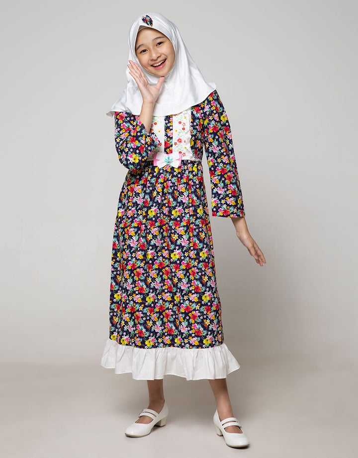 Saffron By Donita Floral Print Muslim Dress