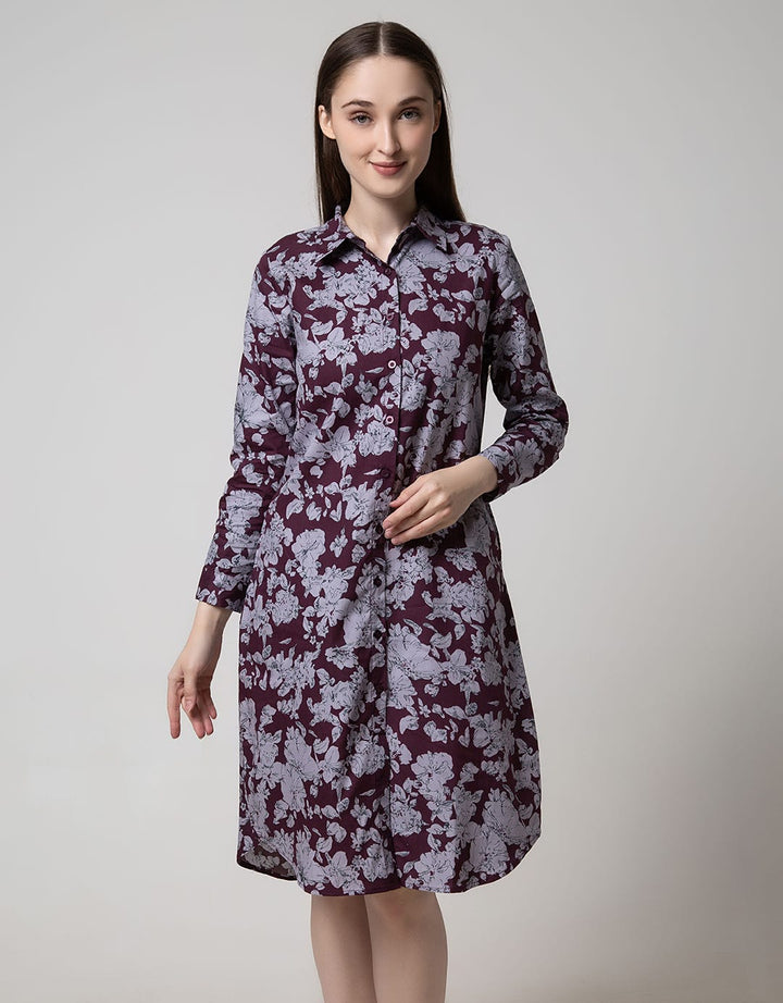 Puricia Kemeja Dress Motif Bunga