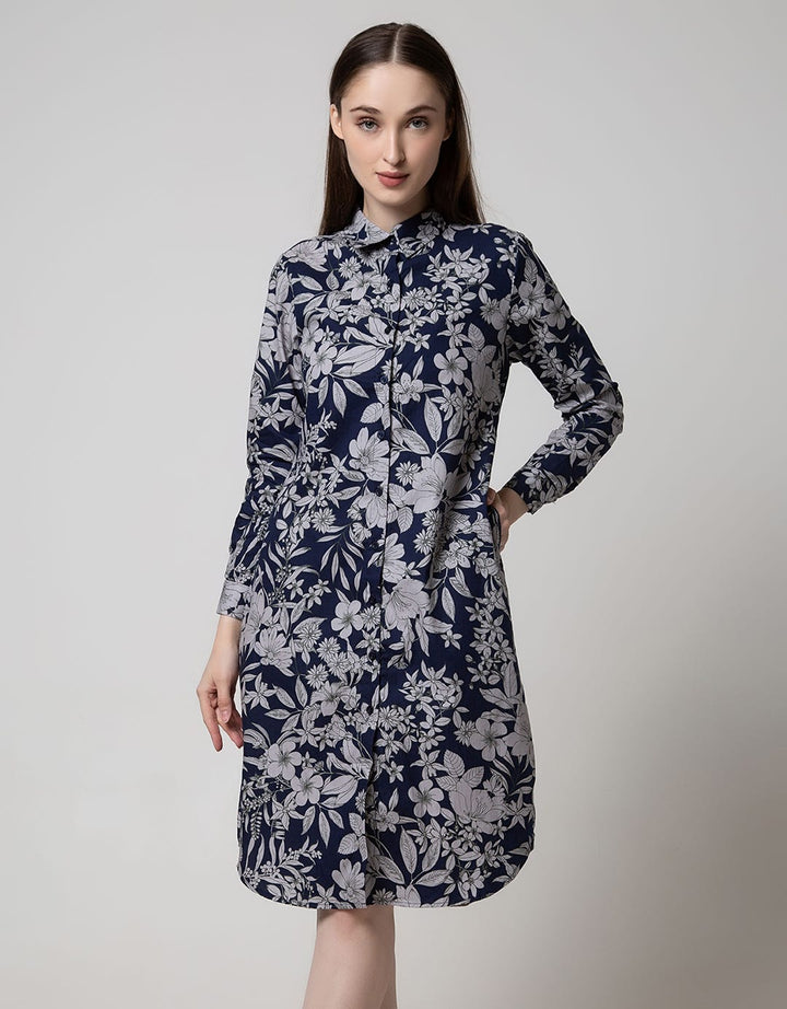 Puricia Kemeja Dress Motif Bunga