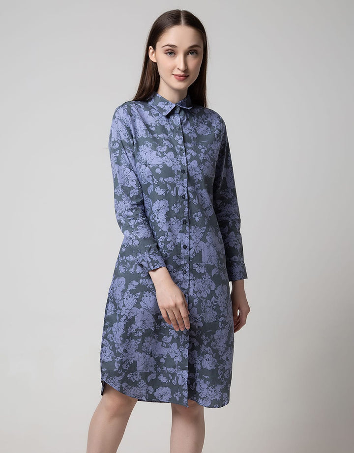 Puricia Kemeja Dress Motif Bunga