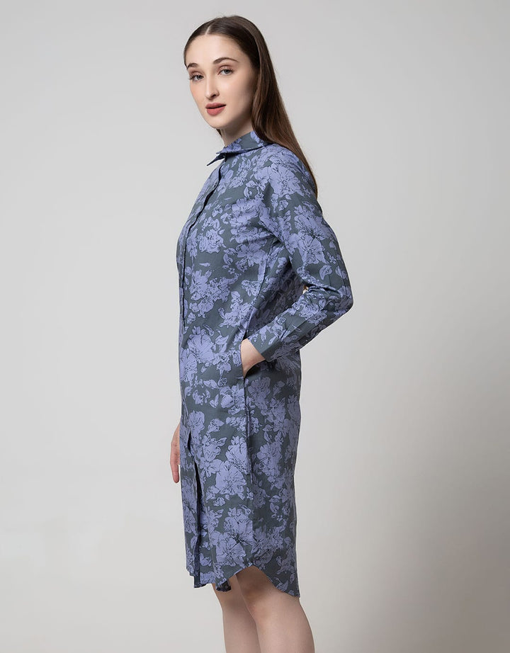 Puricia Kemeja Dress Motif Bunga