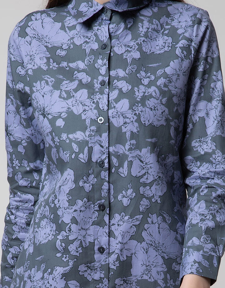 Puricia Kemeja Dress Motif Bunga