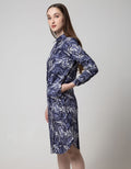 Puricia Kemeja Dress Motif Daun