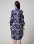 Puricia Kemeja Dress Motif Daun