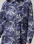 Puricia Kemeja Dress Motif Daun