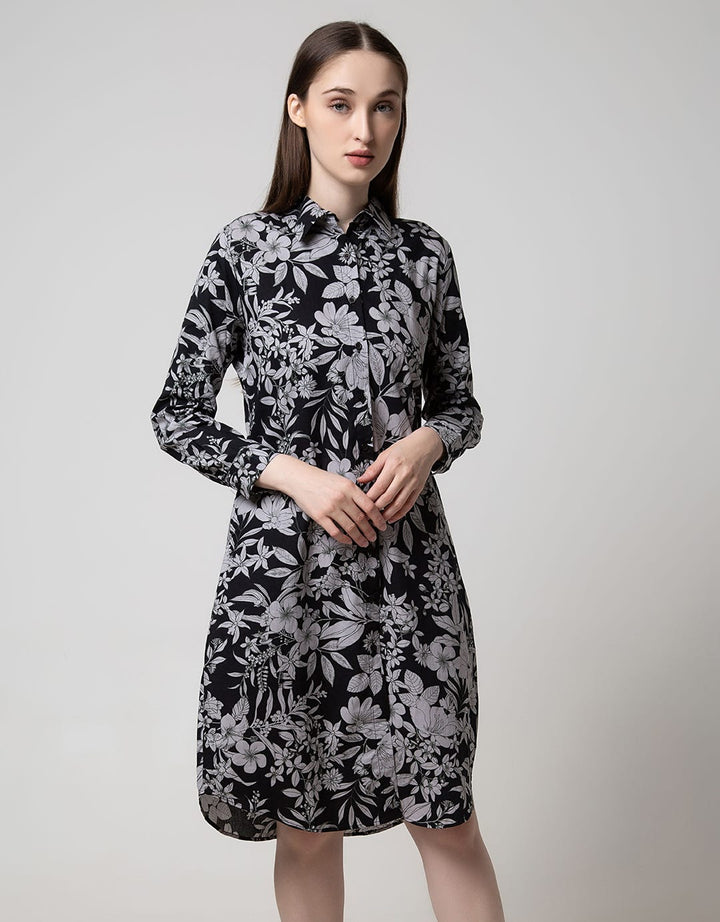 Puricia Kemeja Dress Motif Bunga