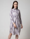 Puricia Kemeja Dress Motif Daun